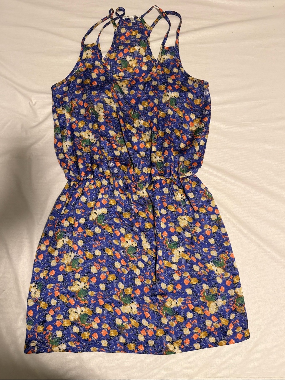 Collective Concepts Blue Floral Racerback Dress NWOT